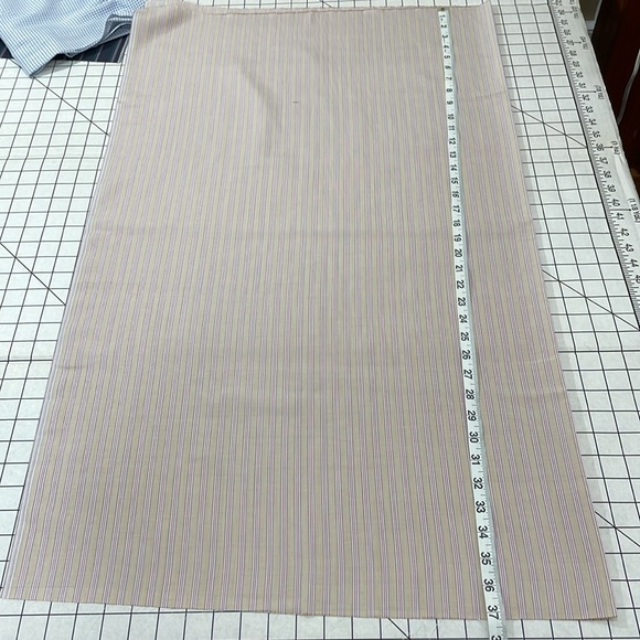 Vintage fabric remnants, blue/white check, black/peach stripe, peach stripe - Picture 9 of 14